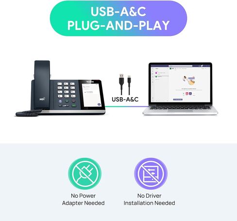 Yealink MP45 Microsoft Teams Certified USB Desk Phone,Cost-Effective Alternative to MP50,NOT SIP/VoIP Phone | Plug&Play via USB-A/C Cable | Powered by Computer | Dedicated for Teams & Skype in Saudi Arabia