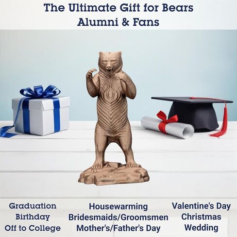 Mercer Toby the Bear Bear Bronze تمثال ثلاثي الأبعاد | ماكون ، جورجيا | التخرج من التخرج الجامعي وتذكارات المعجبين والمنزل ، المسكن ، ديكور المكتب لطلاب الجامعات ، خريجي الدببة والخريجين in Saudi Arabia