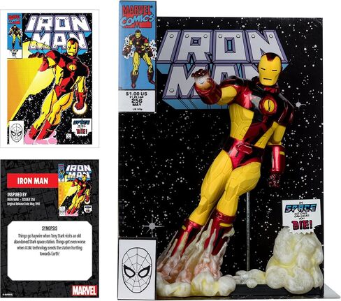McFarlane Marvel Iron Man 1: 6th Scale Toldible مع Scene & Comic (Iron Man #256) in Saudi Arabia