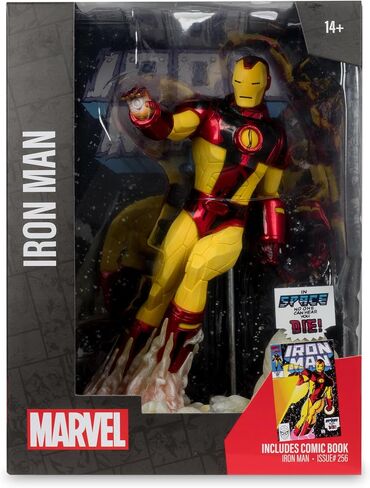 McFarlane Marvel Iron Man 1: 6th Scale Toldible مع Scene & Comic (Iron Man #256) in Saudi Arabia