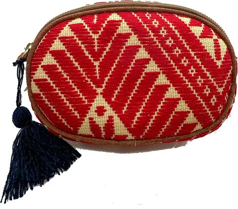 Fanny Pack "Eugenia", made by Jühue Artesanal, handmade fanny bag made in Mexico, Red fanny bag, embroidered fanny bag, Mexican embroidery, Waist bag, embroidery waist bag, Embroidery waist bag in Saudi Arabia