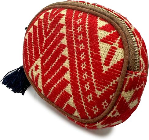 Fanny Pack "Eugenia", made by Jühue Artesanal, handmade fanny bag made in Mexico, Red fanny bag, embroidered fanny bag, Mexican embroidery, Waist bag, embroidery waist bag, Embroidery waist bag in Saudi Arabia