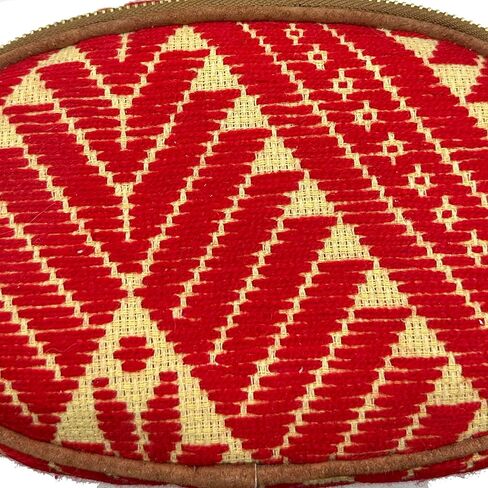Fanny Pack "Eugenia", made by Jühue Artesanal, handmade fanny bag made in Mexico, Red fanny bag, embroidered fanny bag, Mexican embroidery, Waist bag, embroidery waist bag, Embroidery waist bag in Saudi Arabia