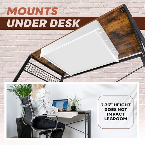 Large 23.6 Inch Under Desk Drawer Slide Out, Pencil Drawer, Undermount Desk Drawer, Under Counter Drawers, Attachable Desk Drawer, Drawer For Under Desk, Undermount Drawer, Under Desk Pull Out Drawer in Saudi Arabia