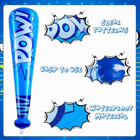 WILLBOND 18 Pcs Pow Inflatable Baseball Bat 20'' Inflatable Toy Bat Toys Baseball Party Favors for Goodie Bag Favors Carnival Prizes Games Birthday Party Supplies, 4 Colors in Saudi Arabia