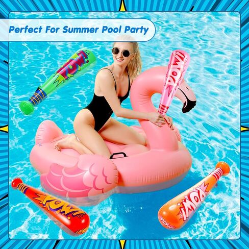 WILLBOND 18 Pcs Pow Inflatable Baseball Bat 20'' Inflatable Toy Bat Toys Baseball Party Favors for Goodie Bag Favors Carnival Prizes Games Birthday Party Supplies, 4 Colors in Saudi Arabia