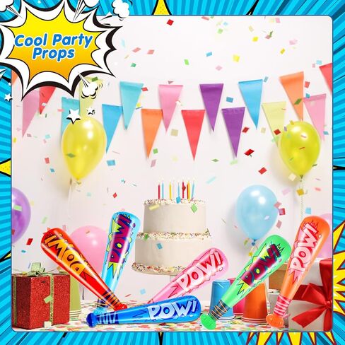 WILLBOND 18 Pcs Pow Inflatable Baseball Bat 20'' Inflatable Toy Bat Toys Baseball Party Favors for Goodie Bag Favors Carnival Prizes Games Birthday Party Supplies, 4 Colors in Saudi Arabia