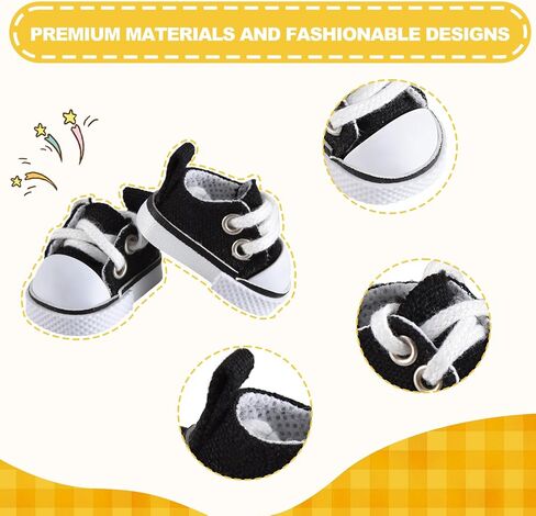 2025 أحذية دمية جديدة الإصدار ، أحذية واحدة من القماش الأسود المتميز ، مطابقة مثالية لملابس بوبو ، أحذية لملحقات دمية 15 و 17 سم in Kuwait