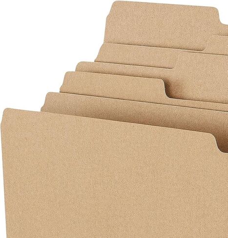 Staples 100 ٪ مجلد الملف المعاد تدويره ، علامة تبويب 1/3 ، حجم الرسالة ، Kraft ، 100/Box (ST756044-CC) in Saudi Arabia