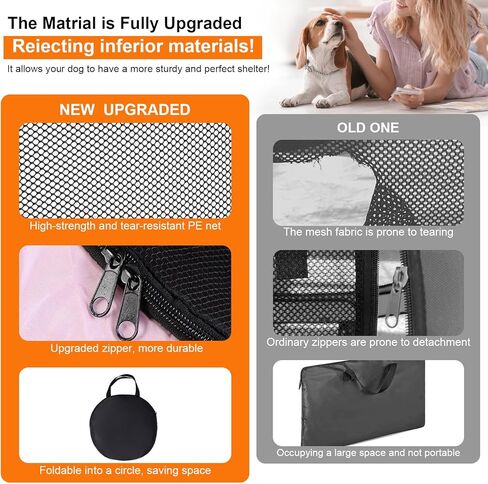 Dog Cat Playpen,Portable Pet Puppy Playpen,Rabbit Puppy Dog Play Pen for Indoors,Dogs Tent for Indoor Cats,Kitten Playpen,Collapsible Small Cats Crate Cage for Small Dogs with Carrying Case(Grey, M) in Kuwait