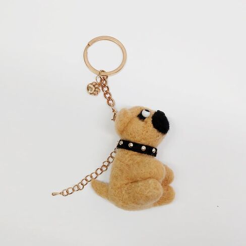 Handmade Pug Keychain for Dog Lovers - Ugly-Cute Wool Felt Car/Bag Charm, Gift for Women, Men, Dog Moms & Dads (Unique Dog Accessory) in Saudi Arabia