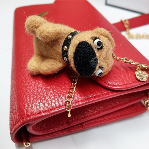 Handmade Pug Keychain for Dog Lovers - Ugly-Cute Wool Felt Car/Bag Charm, Gift for Women, Men, Dog Moms & Dads (Unique Dog Accessory) in Saudi Arabia