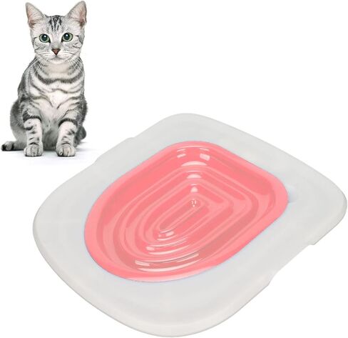 طقم تدريب Cat Toildet Universal Universal Resulable Friendly Friendly Cat Toiptilet Toiptive Pet Cleaning Cat Training Evalet (صينية بيضاء ، دعم داخلي رمادي) in Kuwait
