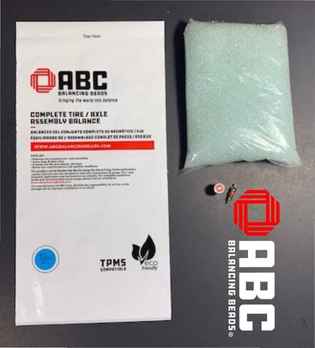 ABC Balancing Beads | Complete Tire, Wheel and Axle Assembly Balance for Off-Road Vehicles, Light/Medium Duty Truck Tires | DIY Kit with (4) 8oz Bags (32oz) Balancing Beads, (4) Valve Cores, (4) Caps in Saudi Arabia
