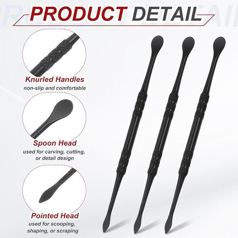 Harfington 11pcs أداة نحت الشمع 4.75 "أدوات النحت المصنوعة من الفولاذ المقاوم للصدأ مزدوجة الرأسين مجموعة أدوات النماذج النحت النحت لتشكيل الفخار الطين ، الذهب الوردي in Saudi Arabia