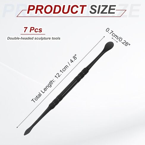 Harfington 7pcs أداة نحت الشمع 4.75 "أدوات النحت من الفولاذ المقاوم للصدأ مزدوج الرأسين مجموعة أدوات النماذج النحت النحت لتشكيل الفخار الطين ، البنفسجي in Kuwait