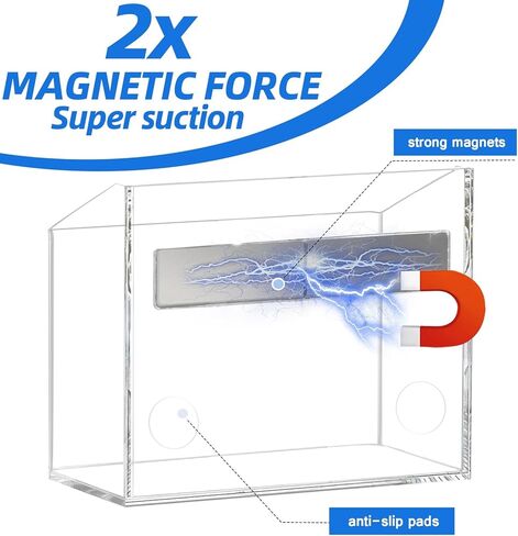 Simetufy Magnetic Pen Holder, Magnetic Dry Erase Marker Holder, magnetic pen holder for refrigerator, whiteboard , Pens, Pencils, Non-slip Acrylic Magnetic Marker Holder- Transparent, 1 Pack in Saudi Arabia