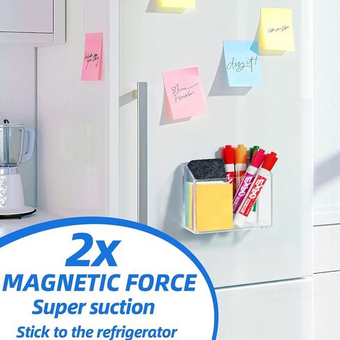 Simetufy Magnetic Pen Holder, Magnetic Dry Erase Marker Holder, magnetic pen holder for refrigerator, whiteboard , Pens, Pencils, Non-slip Acrylic Magnetic Marker Holder- Transparent, 1 Pack in Saudi Arabia