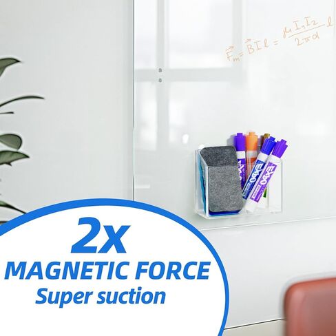 Simetufy Magnetic Pen Holder, Magnetic Dry Erase Marker Holder, magnetic pen holder for refrigerator, whiteboard , Pens, Pencils, Non-slip Acrylic Magnetic Marker Holder- Transparent, 1 Pack in Saudi Arabia