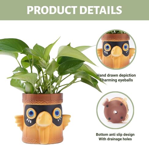 Bird Pen Holder and Succulent Planter,Cute pencil holder for kids, Funny Resin Home School Desktop Organizer Animal pen holder,Nice gift. in Saudi Arabia