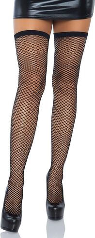 Leg Avenue Women's Fishnet Thigh High Stockings with Rhinestone Backseam in Kuwait