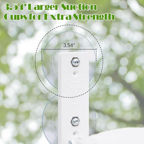 keny Cordless Cat Window Perch, Large Size Hammock with 4 Strong Suction Cups, Cat Hammock for Window with Two Fabrics Cover, Foldable Bed for Cats, Grey in Kuwait