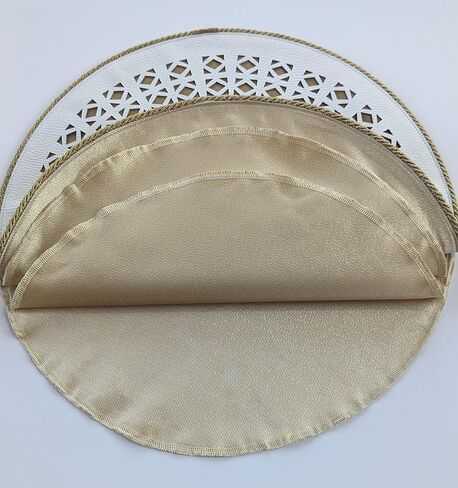 Modern Laser-Cut White Leather Matzah Cover with Gold Diamond Design - Perfect for Passover Seder" in Saudi Arabia