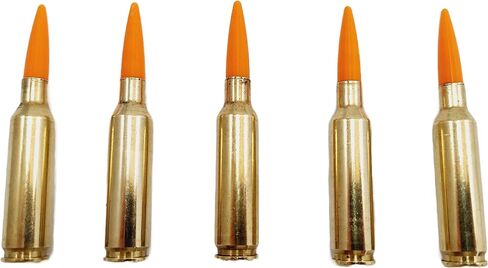 6.5 Creedmoor Snap caps - Dummy Training Rounds - Set of 5 (Orange & Brass) in Kuwait