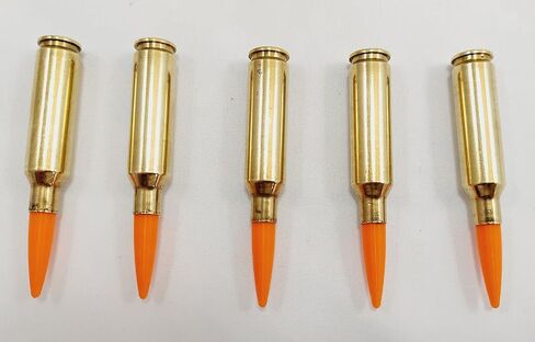 6.5 Creedmoor Snap caps - Dummy Training Rounds - Set of 5 (Orange & Brass) in Kuwait