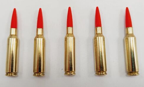 6.5 Creedmoor Snap caps - Dummy Training Rounds - Set of 5 (Orange & Brass) in Kuwait