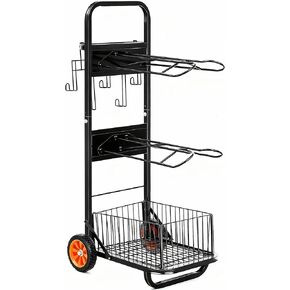 Rolling Horse Saddle Rack Cart Cart Rack Stand Rack Stark - 3 مستويات ثقيلة مع مواقف سرج قابلة للإزالة وسلة تخزين ، منظم حصان لتخزين مستقر ، متحرك ، مستلزمات النقل in Kuwait