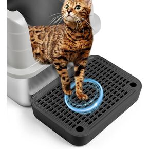 حصيرة منحدر القمامة القمامة مع وظيفة مرشح ، مقعد دواسة خطوة Cat لصندوق القمامة للتنظيف الذاتي ، سهل التنظيف ، مثالي للقطط القطة والمسنين (أبيض) in Kuwait