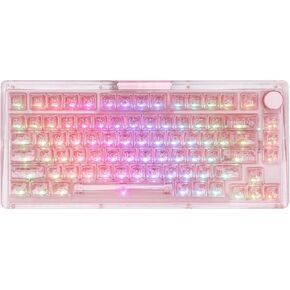 KiiBoom Phantom 81 75% Hot Swappable Gasket-Mounted Mechanical Keyboard, BT5.0/2.4GHz/USB-C Wired Wireless NKRO Gaming Keyboard with South-Facing RGB, 4000mAh Battery for Win/Mac(Yellow) in Saudi Arabia