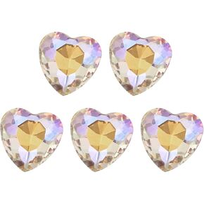 Meccanixity 5 PCS 3D Heart Light Nail Nail Rhinestons K9 Glass Crystal Rhinestones مدببة للخلف بالأحجار الكريمة القلبية الملتوية لسحر الأظافر Art DIY Craft 8x8mm in Kuwait