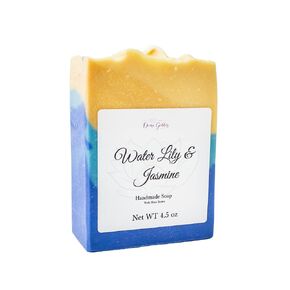 Water Lily and Jasmine Handmade Soap Bars for Women - 4 oz Bar - Self Care Spa Products - Cold Process Handmade Bath Soaps in Saudi Arabia