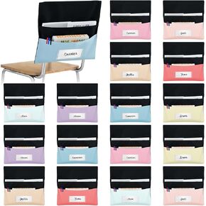 16 Pcs Classroom Chair Pockets 18 x 19 Inch Double Sacks Chair Pockets for Classrooms Seat Storage Pocket Back of Seat Bags for Student in Saudi Arabia