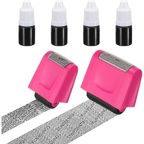 ختم حماية سرقة هوية Patikil ، 2pcs 0.7/1.7 "أسطوانة سرية طوابع معرف المعرف للشرطة معرفات الشرطة لعنوان معرف الأمن مع تعبئة 4pcs ، وردي in Saudi Arabia