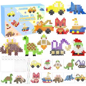 طقم حبات الصمامات مقاس 10 مم للأطفال - ألوان مختلطة فتيل فتيل مركبة مع Pegboard ، وأوراق الكي والملحقات ، والخرز الحديد XL للحرف ، والفنون وحرف DIY للألعاب للأطفال. in Kuwait