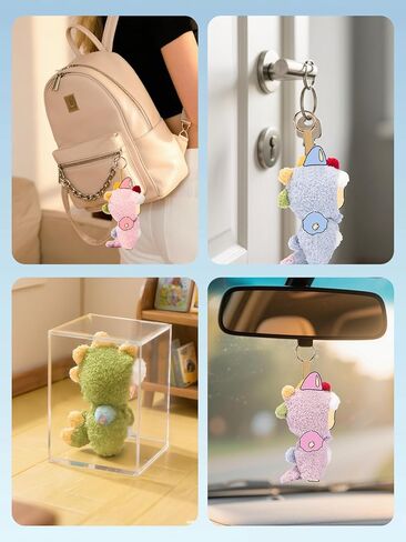 17 سم (6.7 بوصة) ملابس دمية ، ملابس لمجموعة الملابس ، إكسسوارات Dino Dolls Keychain ، مزيف زي ديناصور على نمط الحيوانات للدمى (Black) (دمية غير متضمنة) in Kuwait