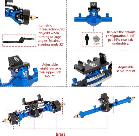 MEUS RACING ISOKINETIC 3 قطاع CVD الأمامي والخلفي محاور الحد الأقصى لزاوية التوجيه 52 ° ثقل +5 مم ل SCX24 محوري Deadbolt C10 JLU Gladiator Bronco 1/24 RC Crawler Pression (الذهب الكهربائي) in Saudi Arabia