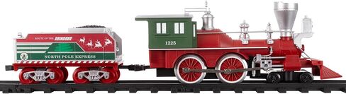 Lionel North Pole Express Battery o Gauge Toy Train With Remote ، Factive ، Train Cars ، & Track مع أصوات القطار الأصلية ، والأضواء ، وتأثيرات دخان بخار الماء للأطفال 4+ in Kuwait