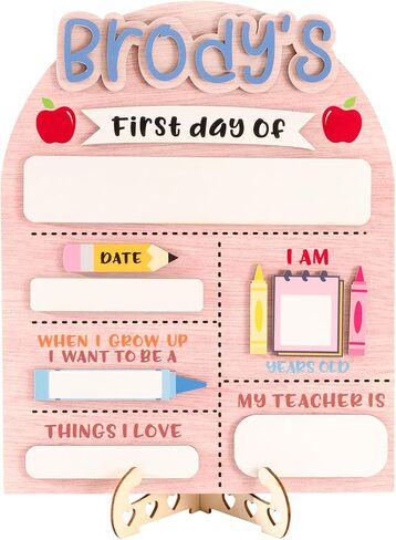 Jeclist Custom Back to School Sign for Kids, Personalized First and Last Day of School Board, Reusable Milestone Chalkboard, Cute and Durable Photo Prop, Perfect for Boys and Girls (style 1) in Saudi Arabia