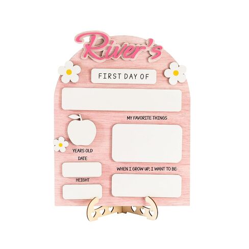 JEClist Custom إلى علامة المدرسة للأطفال ، في اليوم الأول والأخير من مجلس إدارة المدرسة ، السبورة المعلنة القابلة لإعادة الاستخدام ، دعامة صور لطيفة ودائمة ، مثالية للبنين والبنات (النمط 2) in Kuwait