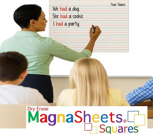 Magnasheet Squares Jumbo 4 Panel Magnetic Dry Erase Paper Laper Laper for Aduilders Froomsoards | 28x22 بوصة | 100 ٪ محو كامل! لا تلطيخ! | يجب أن يكون الإمدادات in Saudi Arabia