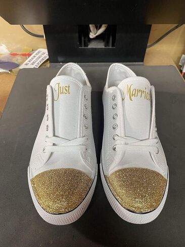 Wedding Canvas Tennis Shoes for Bride Reception Sneakers Custom Personalized White Canvas Sneakers Bridal Shower Gifts in Saudi Arabia