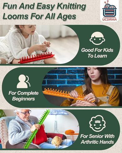 ucdrma الحياكة الطفولة الطبق 35pc وشاح طقم التريكو الأفق للمبتدئين ، الحياكة نول سريعة للمبتدئين تحتوي in Kuwait