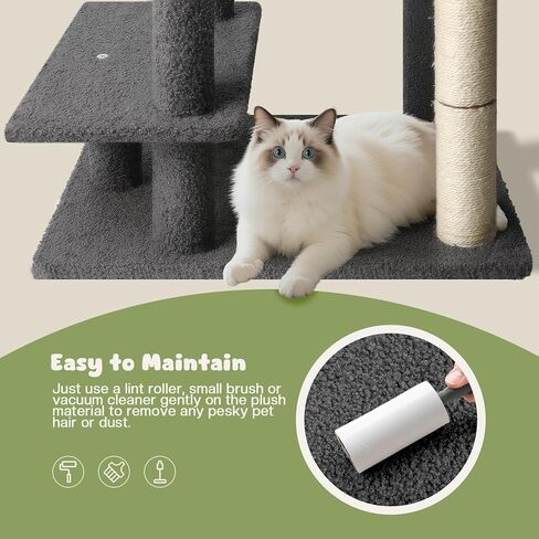 4-Step Pet Steps for Cats/Dogs, Cat Stairs with Sisal Scratching Post, Cat Steps for Older Cats with Enlarge Perch, Pet Stairs for High Bed and Couch in Kuwait