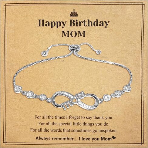 Infinity Love Heart Happy Birthday Mom Bracelet, Mom Birthday Gifts From Daughter, Son, Things To Get Your Mom For Her Birthday, Unique Jewelry For Women, Regalos Para Mamá Cumpleaños in Saudi Arabia