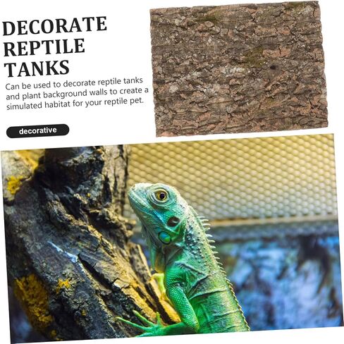 منصة تسلق الزواحف في Vicasky Natural Cork Bark Terrarium Decor for Lizards التنين الملتحي و Geckos آمن الخلفية. in Saudi Arabia