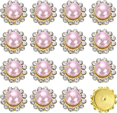 HARFINGTON 200pcs Pearl Rhinestone Button 12mm Sew on Rhinestone Vintage Faux Pearls Metal Claw Flatback Sewing for DIY Crafts Dress Clothing Shoes Bag Decorations Accessories, Purple in Saudi Arabia